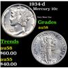 Image 1 : 1934-d Mercury Dime 10c Grades Choice AU/BU Slider