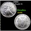 1992 Silver Eagle Dollar $1 Grades GEM+++ Unc