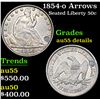 1854-o Arrows Seated Half Dollar 50c Grades AU Details