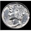 Image 2 : 1943-p Mercury Dime 10c Grades Choice AU/BU Slider