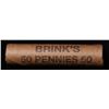 Image 4 : Mixed small cents 1c orig shotgun roll, 1919-d Wheat Cent, 1883 Indian Cent other end, Brinks Wrappe