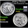 1938-p Texas Old Commem Half Dollar 50c Graded ms66 By SEGS
