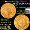 ***Auction Highlight*** 1866 Two Cent Piece TOP POP! 2c Graded ms66+ RB BY SEGS (fc)
