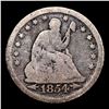Image 2 : 1854 arrows Seated Liberty Quarter 25c Grades f+