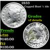 Image 1 : 1833 Capped Bust Half Dime 1/2 10c Grades vf details