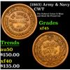 (1863) Army & Navy Civil War Token 1c Grades xf+