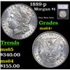 Image 1 : 1889-p Morgan Dollar $1 Graded ms64+ By SEGS