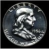 Image 2 : Proof 1956 Type 2 Franklin Half Dollar 50c Grades GEM+ Proof