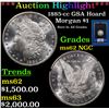 Image 1 : ***Auction Highlight*** NGC 1885-cc Morgan Dollar GSA Hoard $1 Graded ms62+ BY NGC (fc)