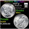 ***Auction Highlight*** 1927-p Peace Dollar $1 Graded MS65 by SEGS (fc)