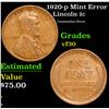 Image 1 : 1920-p Lincoln Cent Mint Error 1c Grades vf++