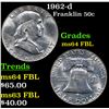 Image 1 : 1962-d Franklin Half Dollar 50c Grades Choice Unc FBL