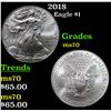2018 Silver Eagle Dollar $1 Graded ms70