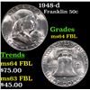 Image 1 : 1948-d Franklin Half Dollar 50c Grades Choice Unc FBL