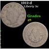 1912-d Liberty Nickel 5c Grades g+