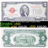 1928G $2 Red Seal Legal Tender Note Grades vf+