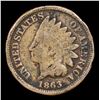 Image 2 : 1863 Indian Cent 1c Grades f+