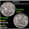 Image 1 : 1944-p Walking Liberty Half Dollar 50c Grades Select+ Unc