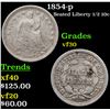 Image 1 : 1854-p Seated Liberty Half Dime 1/2 10c Grades vf++