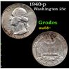 Image 1 : 1940-p Washington Quarter 25c Grades Choice AU/BU Slider+