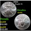 2011 Silver Eagle Dollar $1 Grades ms69