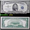 1953 $5 Blue Seal Silver Certificate Grades vf++