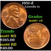 1951-d Lincoln Cent 1c Grades GEM++ RD