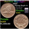 ***Auction Highlight*** 1857 Flying Eagle Cent 1c Graded ms63 By SEGS (fc)
