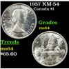 1957 Canada Dollar KM-54 $1 Grades Choice Unc