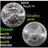 2019 Silver Eagle Dollar $1 Graded ms70