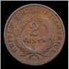Image 3 : 1864 Large Motto Two Cent Piece 2c Grades vf++