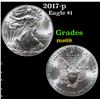 2017-p Silver Eagle Dollar $1 Grades ms69