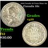 Image 1 : 1918 Canada 10 Cents Dime 10c Grades vg+