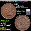 Image 1 : ***Auction Highlight*** 1877 Indian Cent 1c Graded au55 By SEGS (fc)