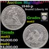 Image 1 : ***Auction Highlight*** 1846-p Seated Liberty Dollar $1 Graded Select Unc By USCG (fc)