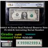 Image 1 : PCGS 1988A $1 Green Seal Federal Reserve Note Fr-1916-K Graded cu64 By PCGS