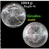 1994-p Silver Eagle Dollar $1 Grades ms69