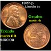 Image 1 : 1927-p Lincoln Cent 1c Grades GEM+ Unc RB