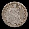 Image 2 : 1854 Arrows Seated Liberty Dime 10c Grades f, fine