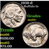 Image 1 : 1938-d Buffalo Nickel 5c Grades GEM+ Unc