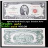 1963 $2 Red Seal Legal Tender Note Grades Select AU