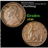 1884 Great Britain Farthing 1F Queen Victoria KM-753 Grades xf