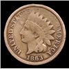 Image 2 : 1863 Indian Cent 1c Grades f+