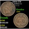Image 1 : 1864 CN Indian Cent 1c Grades vf+