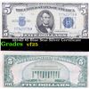 1934D $5 Blue Seal Silver Certificate Grades vf+