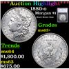 ***Auction Highlight*** 1880-o Morgan Dollar $1 Graded ms63+ By SEGS (fc)