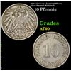 1914-F Germany - Empire 10 Pfennig KM-12 Kmperor Wilhelm II Grades xf