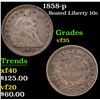 Image 1 : 1858-p Seated Liberty Dime 10c Grades vf++
