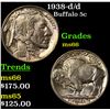Image 1 : 1938-d/d Buffalo Nickel 5c Grades GEM+ Unc