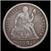 Image 2 : 1891-p Seated Liberty Dime 10c Grades VF Details